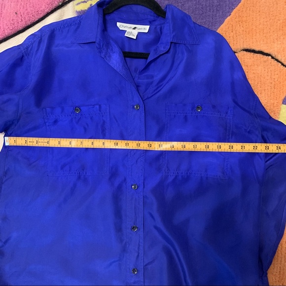 Blue Silk top - Picture 6 of 8